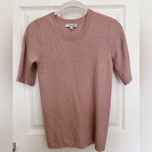 Madewell shimmery peach pink sweater top in size small